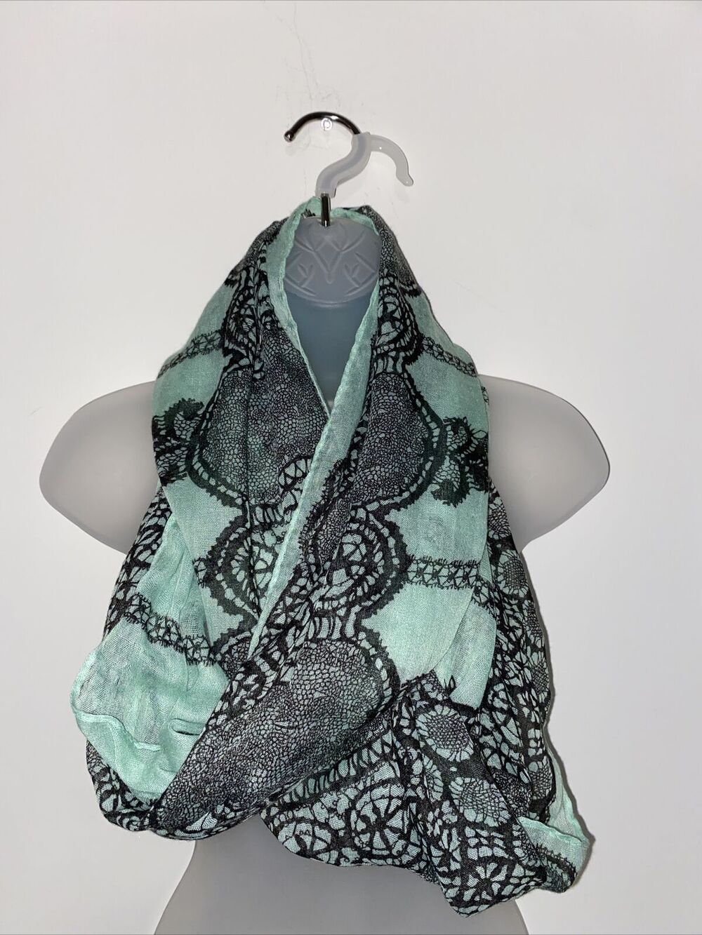 Infinity Scarf Women's Loop Circle Mint Bohemian Print